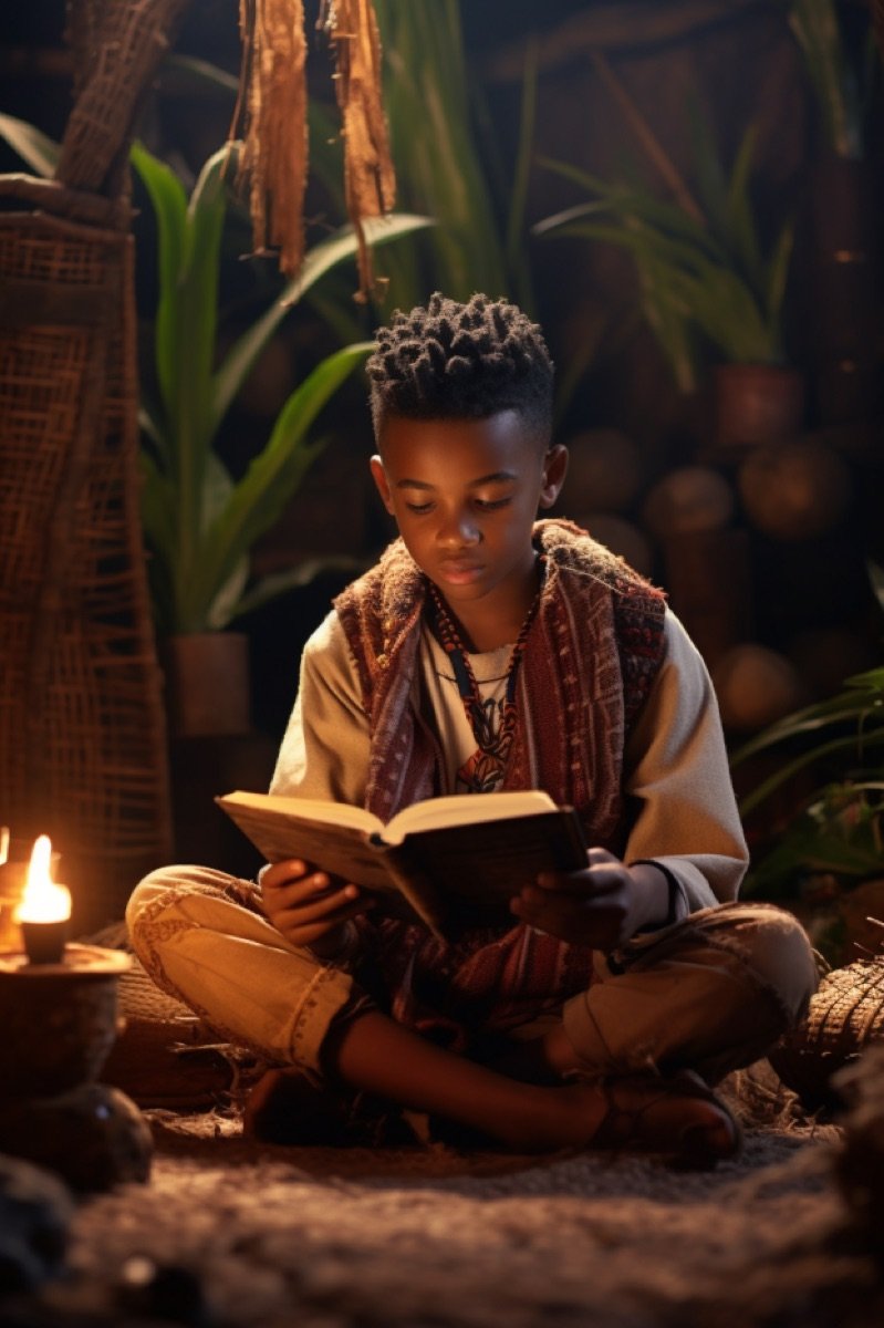 Un jeune concentré sur sa lecture, symbole de l'éducation soutenue par la Fondation